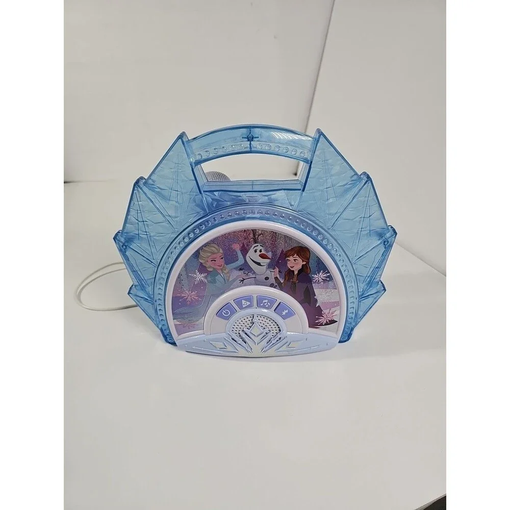 eKids Disney Frozen Karaoke Microphone with Bluetooth Speaker for Fans of Disney